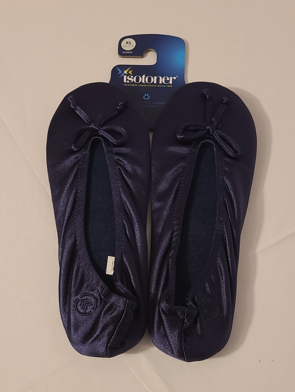 Slippers Navy Blue Isotoner XL Women's